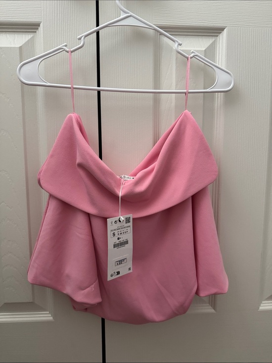 Zara Tops - Zara Pink Draped Off-Shoulder Cowl Camisole